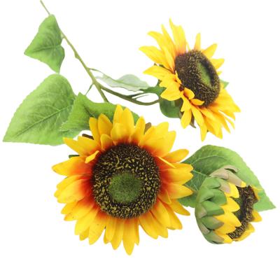 China Hot Sale 104005 Realistic Number Sunflower Artificial Flower For Home Decor for sale