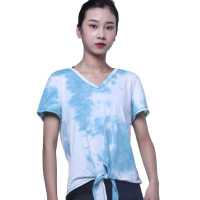 China High quality factory direct sales QUICK DRY custom tie-dye women's casual vest short sleeve knotted for sale
