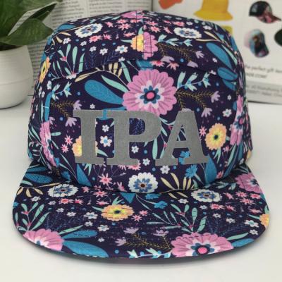 China Custom camper COMMON logo print patch hat 5 panel design your own gorras plain white 5 panel hat new fashion custom white for sale