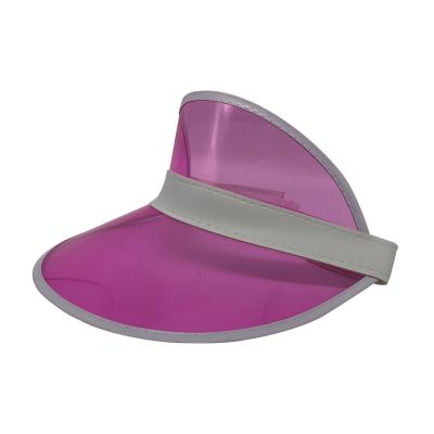 China Picture Sun Visor Transparent Cap UV Plastic Hat With Ribbon Plastic Cap For Baby Kids for sale