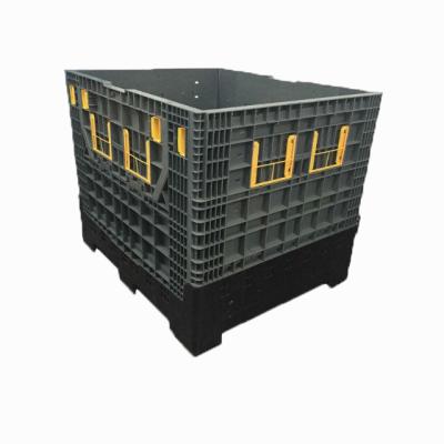 China Sustainable Gray Collapsible Plastic Stacking Pallet Large Stacking Container for sale