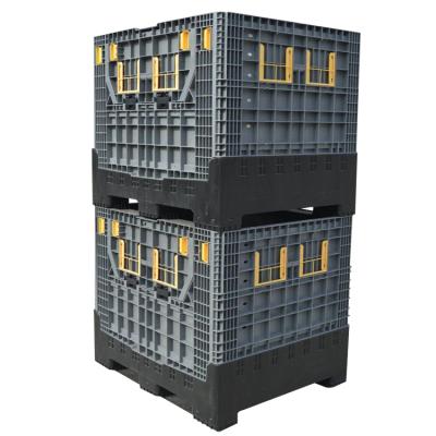 China 1200x1000x1000 Folding Collapsible And Stackable Industrial Plastic Pallet MM Bin for sale