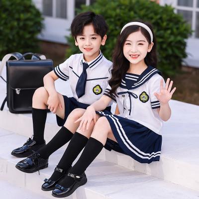 China Children's suits school uniforms model school uniforms hot selling children's student uniforms short-sleeved shirts of primary and secondary school students for sale for sale