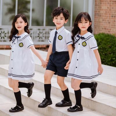 China Kids Suits School Uniforms Patterns School Uniforms Hot Sale Customized Boys And Girls Primary And Student Secondary School Uniform Short Sleeve Shirts For Sale for sale