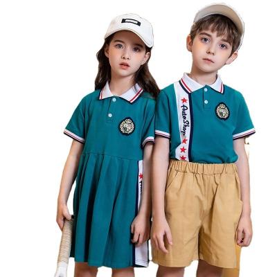 China Kids Suits School Uniforms Patterns 100% Primary Kindergarten Gymnasium Suit Leisure Polo Kids Summer Cotton Shorts School Uniforms School Uniforms Customize Embroidery logo for sale