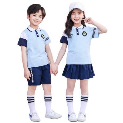 China Children Suits Primary School Uniforms School Uniforms OEM/ODM 2023 School Uniform Designs School Kids Short Sleeve Polo Shirts Boys Girls Sweatshirts School Skirts Uniforms for sale