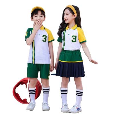 China Children suits school uniforms models factory customization primary secondary school students summer uniform clothes children school sports uniforms kits for sale