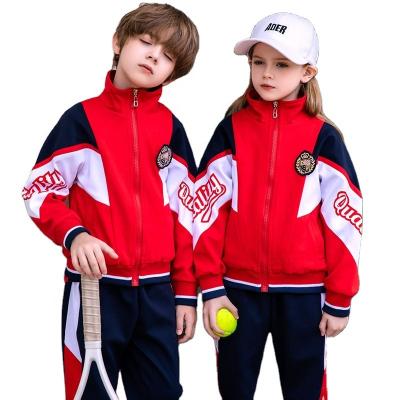 China Children suits school uniform patterns school uniforms spring thick autumn high school sports wear children cotton school uniform jacket and pants tracksuit for sale