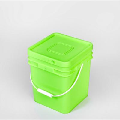 China Food and Industrial Products Packaging Portable Household Multi Colors Round Square Plastic Bucket with Lids and Handle for sale