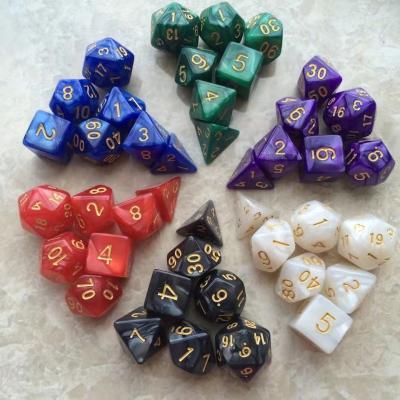 China DND Games 2022 New Customized Resin Polyhedron Cutting Edge Dies, Suitable for DND Dragon and Dungeon Role Playing Games, D&D Die Set for sale