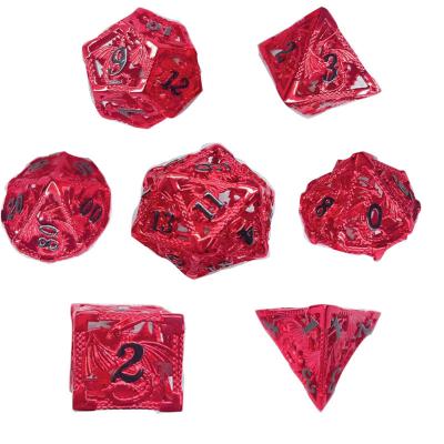 China Customized DND Games 20022 Metal Cavity DND Dice Set - Beautiful Gulong Metal Die Set - D&D Amazing Dungeon and Dragon Dice for sale