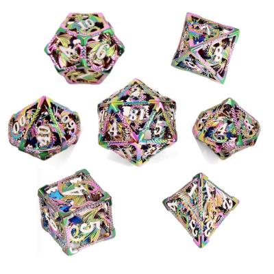 China DND Games Customized Gulong Series Metal Dies Set Colorful Polyhedral Flying Dragon Metal Dies, Suitable for Dragon and Dungeon, DND, MTG, for sale