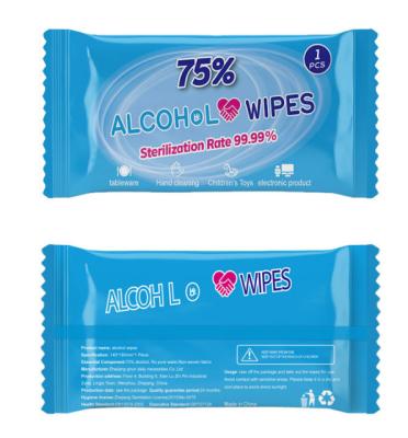 China 1pc home alcohol wet tissue for sale