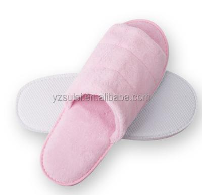 China Pink Color Cotton Velvet Slipper / High Quality Bathroom Slipper SNAP 122 for sale