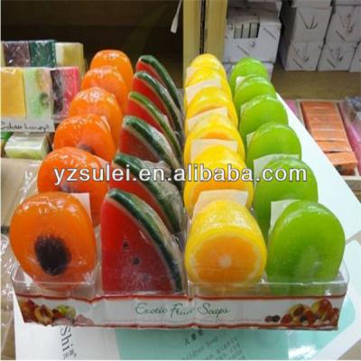 China Hotel Amenities Exquisite Disposable Kinds Of Beautiful Fruit Shape Handmade Soap As A Gift for sale