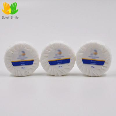 China Home Hotel Spa 2017 New Style Cheap Hotel Bath Toilet Soap/Round Hotel Displacement Shampoo and Soap for sale