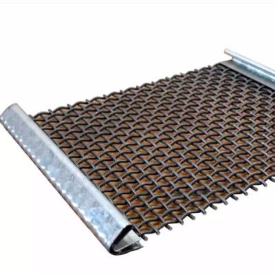 China Double Crimp High Carbon Steel Wire Mining Screen Mesh Heavy Impact Resistance With Hook for sale