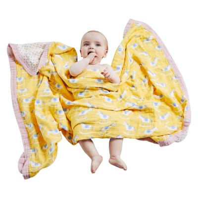 China PORTABLE Custom Printed Animal Muslin 100% Organic Cotton Baby Modern Floral Flower Stretch Sleep Wraps Boy's Blankets and Towels for sale