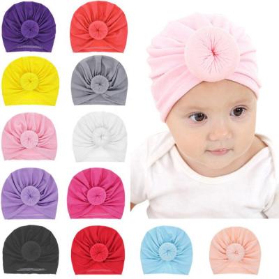 China Soft Newborn Infant Toddler Hospital Hat Cotton Head Wrap Baby Turban Knot Hats for sale