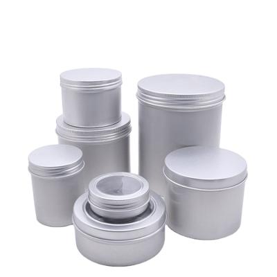 China Recyclable 2Oz 4Oz 8Oz 12Oz 16oz Metal Stubby Slimline Screw Top Candles Metal Cosmetic Aluminum Jar Tin Cans for sale