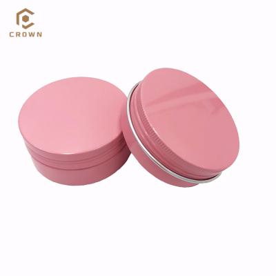 China Mini Customized Logo Cover Empty Recyclable Smooth Empty Cake Candle Bottle Wholesale Shopping Boxes Aluminum Jars Cans Screw Cap Packaging for sale