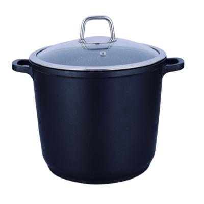 China Large capacity sustainable wholesale aluminum cookware DENUO aluminum cooking pots with glass lid for sale