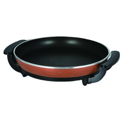 China DENUO Non-stick multifunctional aluminum cookware electric pizza pan round with glass lid for sale