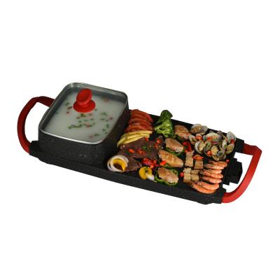 China DENUO High Efficiency Non Stick Electric Multifunction Hot Pot And Grill With Customized Logo for sale