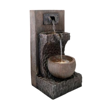 China China Resin Craft Water Feature Decorative Outdoor Stone Wall Fountain With Electric Pump for sale