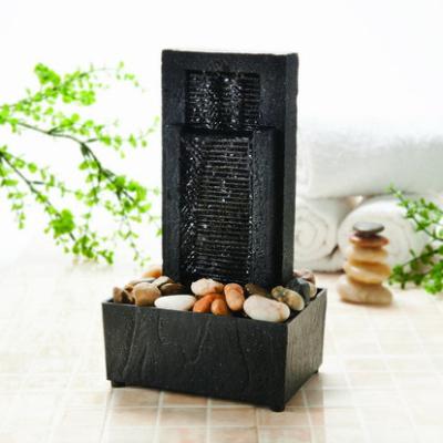 China China Waterfall Resin Decoration In Straight Shape With LED Fuente Battery Fountain for sale