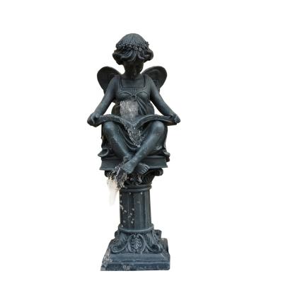 China CE Imitation Gray Antique Water Spitter Outdoor Fountain Pond Feature China Figurine Home Decoration Resin for sale