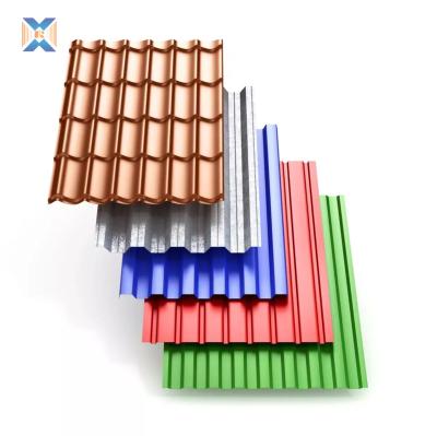 China Contemporary Modern Red Color Coated Steel Sheet Building Material Coated Metal Roof Tile for sale