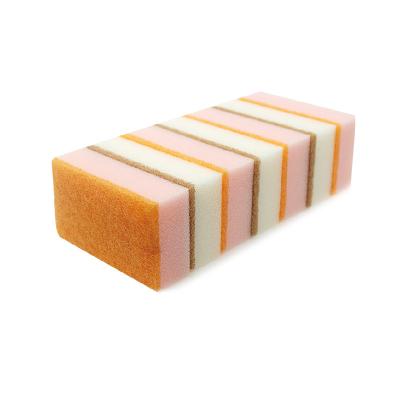 China Sustainable Kitchen Sponge and Scrubber Sponge Scrubber for Washing Bombs Kitchen Bowl Dish Pot Wash Scrub Cleaning Pads for sale