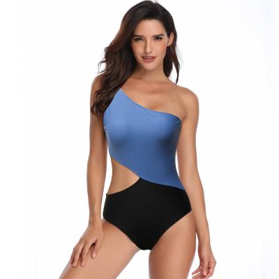 China Plus Size Swimsuit Solid Color Bikini Women Fitness Swimwear One Piece Sexy Fashion Two Colors Matched Custom Bikinis for sale