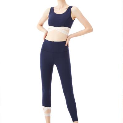 China 2021 Most Popular Breathable Sportswear Tank Tops Active Sports Wear Gaiters Woman Yoga Set for sale