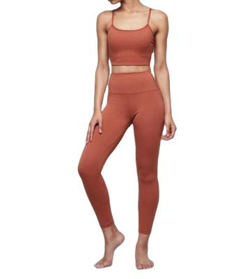 China Canton Breathable Top Custom Ladies Active Apparel Sports Wear Seamless Gym Fitness Sets Colorful Yoga Wear Leggings for sale