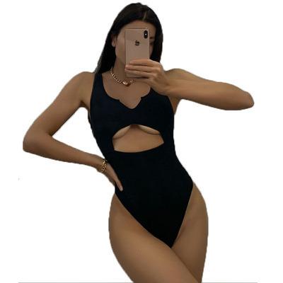 China Breathable Sexy Solid One Piece Swimsuit Swimwear High Waist Bikinis For Girl for sale