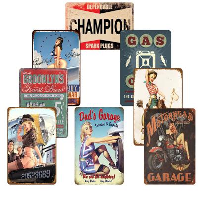 China Wholesale Custom Blank Metal Bar Decor Retro Europe Wall Sign Plaque/Funny Vintage Metal Tin Signs for sale