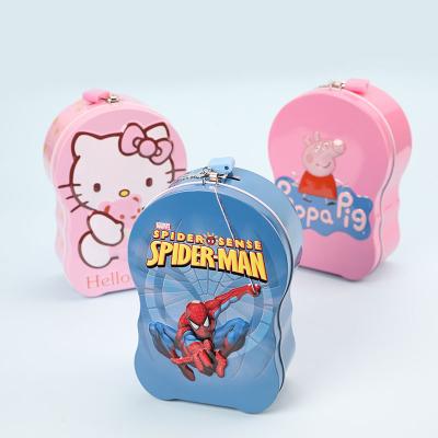 China TOPSTHINK Cartoon Metal Lid 3D Piggy Bank Cute Popular Cartoon Character Storage Boxes With Lock for sale