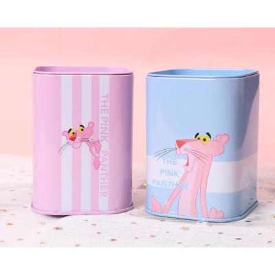 China Pink panther children function TOPSTHINK piggy bank pencil holder throw back gifts kawaii portable tin piggy bank for sale