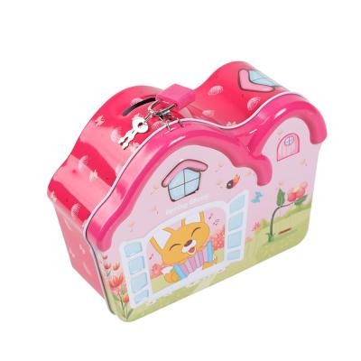 China TOPSTHINK Popular Cute Cute Animal Cartoon Coin Bank Money Saving Safe House Shaped Piggy Bank for sale