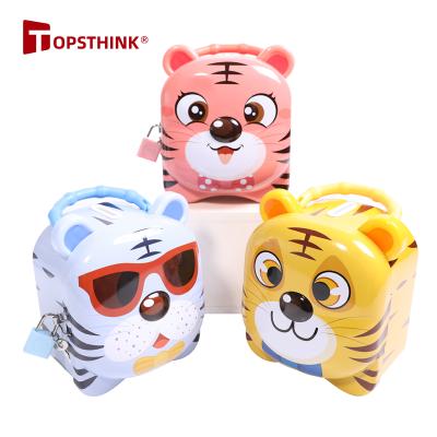 China Custom Wholesale Cute Tin Money Box Piggy Bank from TOPSTHINK Tiger Piggy Bank Metal Coin Gift for sale