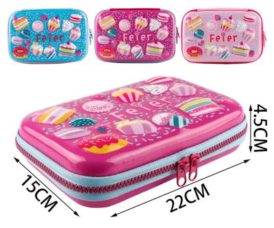 China Cute Eva TOPSTHINK Cake Student Durable Soft School Stationery Large Pencil Case With Zipper for sale