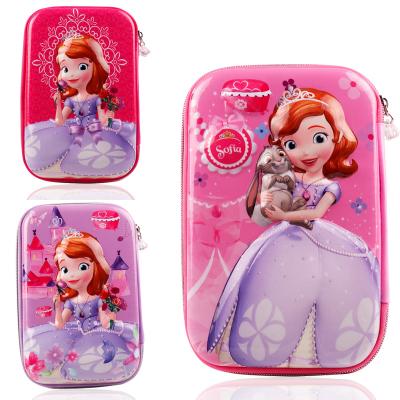 China Durable TOPSTHINK Ice Princess Pattern Pencil Pouch Nice EVA Large School Supplies Pencil Bag With A Zipper for sale