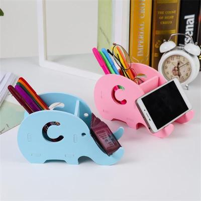 China TOPSTHINK Durable Creative Cute Elephant Multifunctional Wooden Pencil Holder for sale