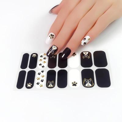 China Easy to Apply and Remove 2021 High Quality Nail Art Stickers Gel Nail Stickers Wraps Nail Wrap Custom 100% Nailpolish Private Label for sale