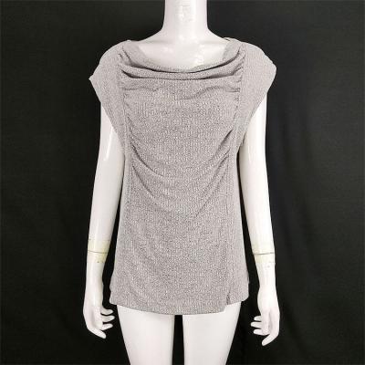 China Slash neck ladies anti-pilling casual tops for ladies 100% cotton ladies blouses tops summer for sale