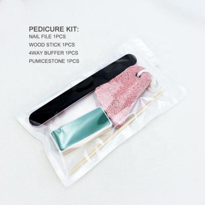 China Professional Eco-Friendly Disposable Ziri Toenail Kit Manicure Pedicure Pumice Buffer Folder Pusher for Salon and Travel for sale