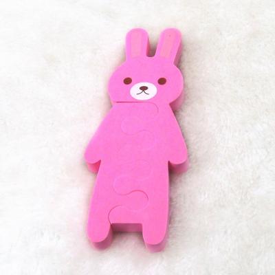 China Household Ziri Factory Supply Customized Soft Nail Art Tools EVA Finger Divider Toe Separator Pink Rabbit Shape Cartoon Sponge for sale