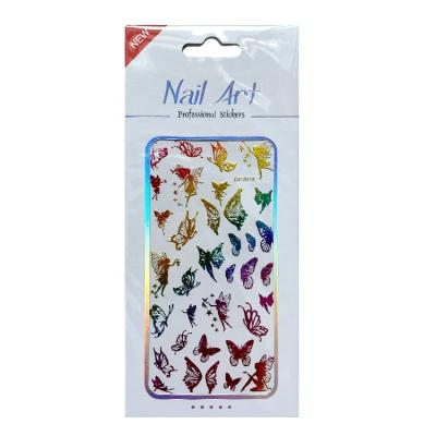 China ZIRI Fashion Laser Butterfly Nail Stickers Temporary Women Nail Art Decoration Home DIY for sale